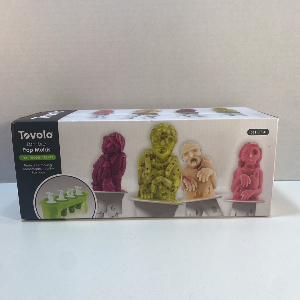 Tovolo Zombie Pop Popsicle Freezer Molds Halloween Monster‎ Silicone Fro Yo NEW